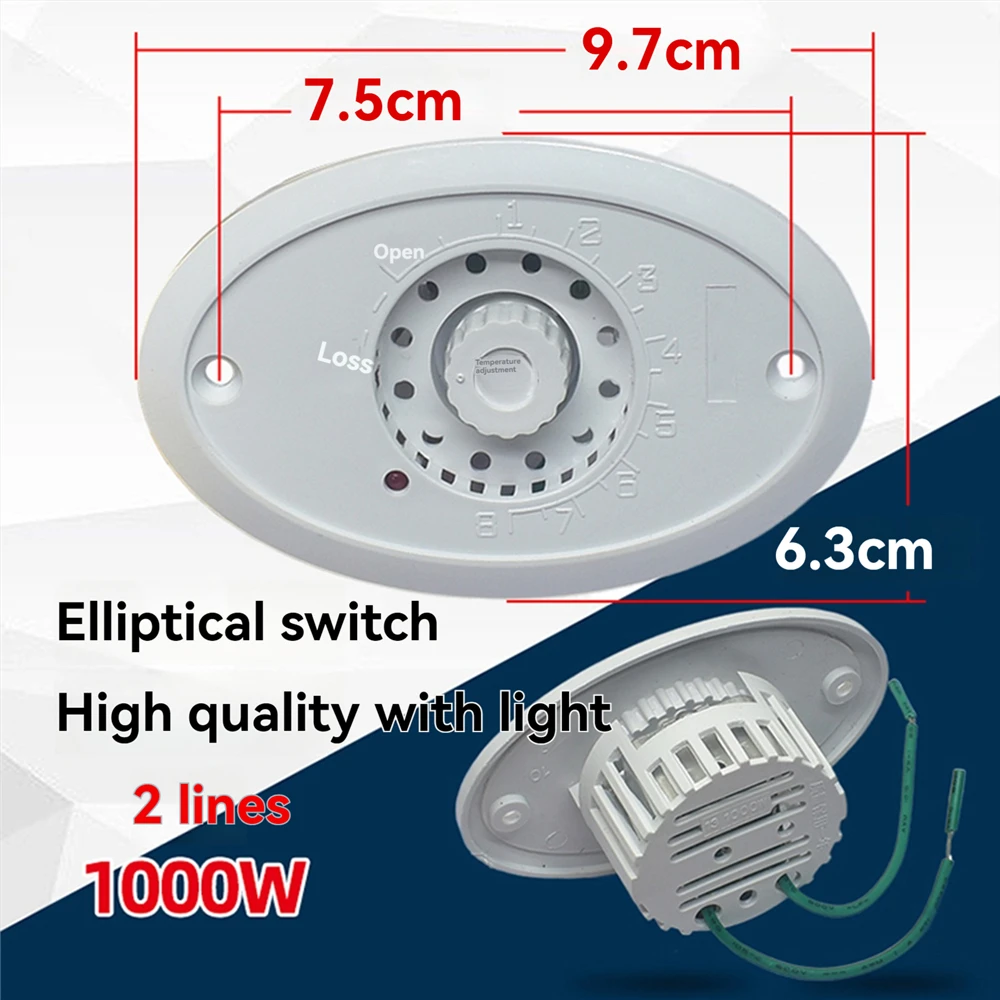 1000/1200W Temperature Control Switch high-power Stepless Adjustable Controller Electric Heater/ Burner/ Oven Accessories