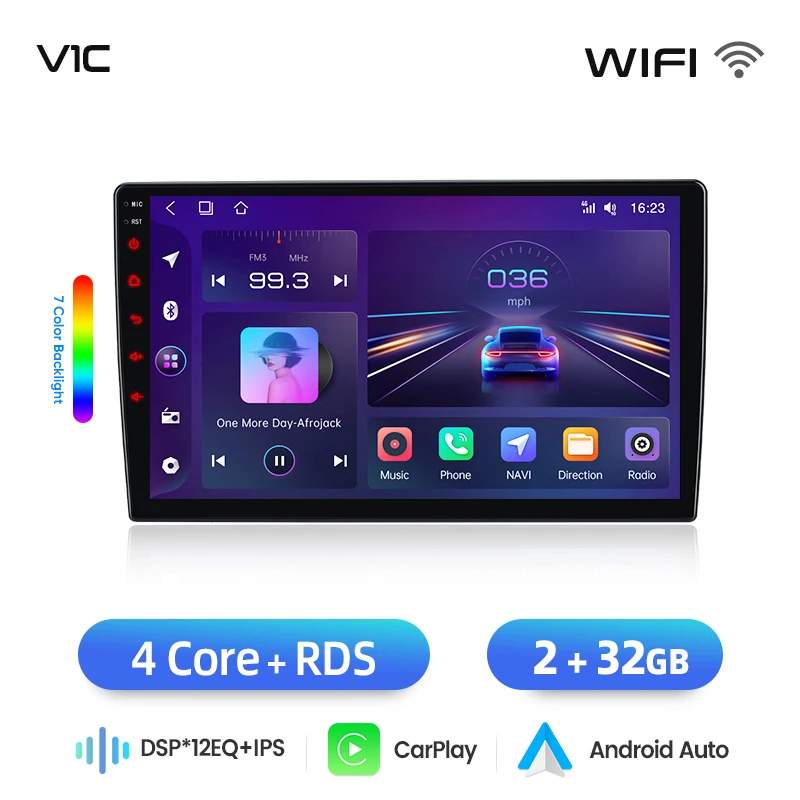 Junsun Wireless CarPlay Android Auto autoradio voor Ford Kuga Mk2 (C520) / C-MAX Mk2 (C344) 2012-2019 met ingebouwde koelventilator, Android GPS navigatie, multimediaspeler, WiFi, DSP, RDS, BT, SWC,