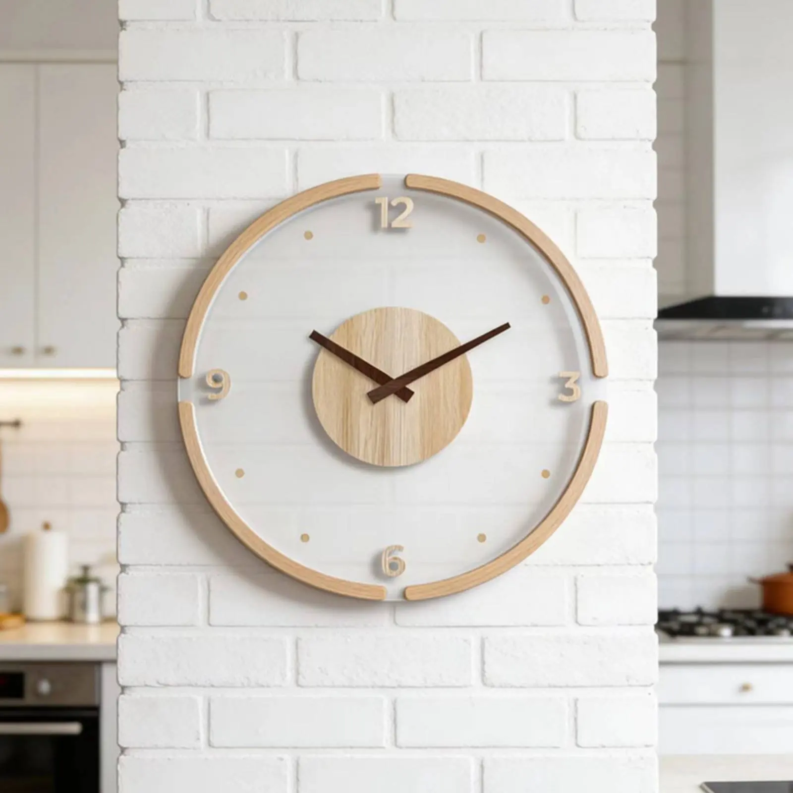 Minimalist Levitating Number Clock Non-Ticking Acrylic Decorative Clock Easy to Hang for Living Room, Bedroom