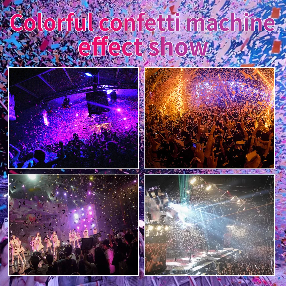 Imagem -04 - Led Máquina de Papel Elétrico Arco-íris Music Hall Atmosfera Máquina de Pulverização de Papel Confetti de Casamento Efeito Especial 1500w