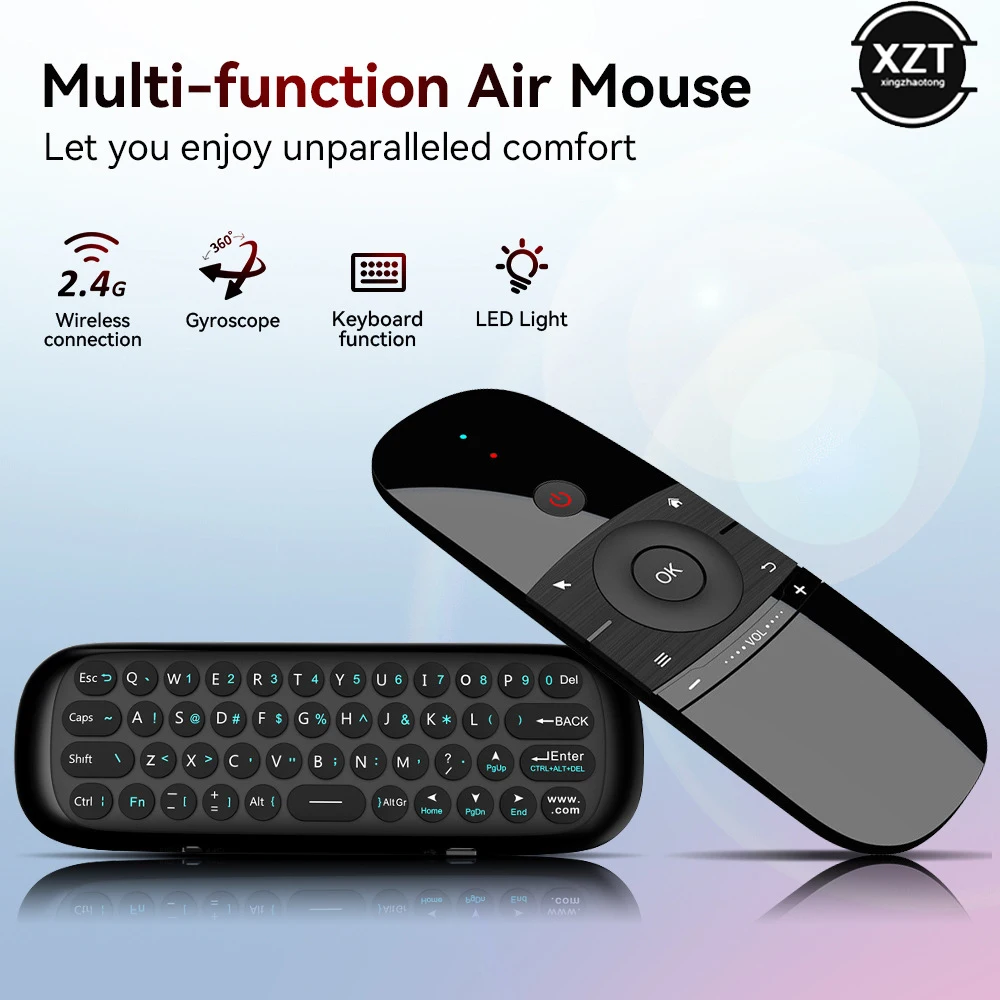 Wechip W1 Air Mouse 2.4G Wireless Keyboard Remote Control IR Remote Learning 6-Axis Motion Sense for Smart TV Android TV Box PC