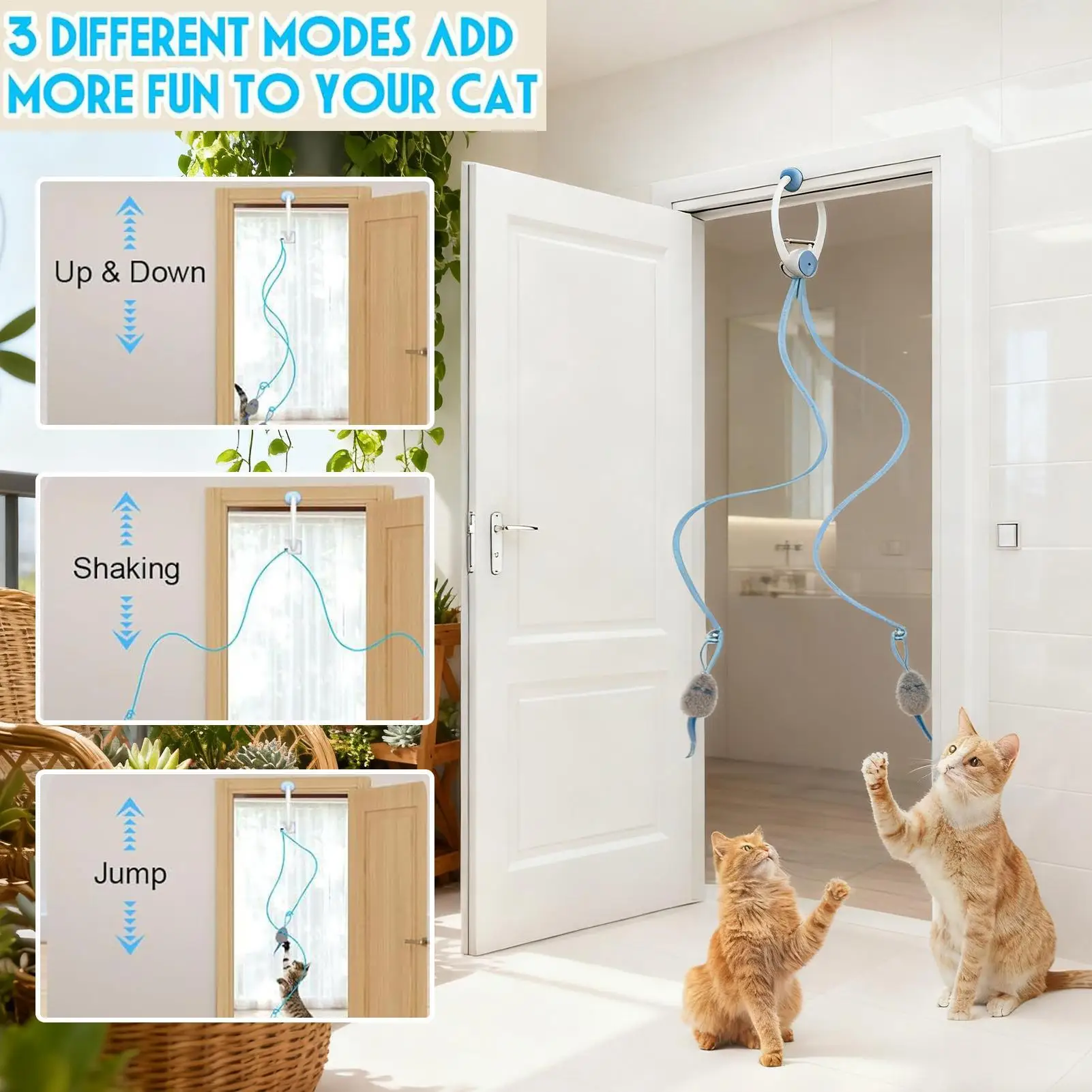 

Автоматические игрушки для кошек, перезаряжаемые через USB электронные тизер для котят, веревка для кошек, игрушки для упражнений для игр в помещении, облегчение скуки