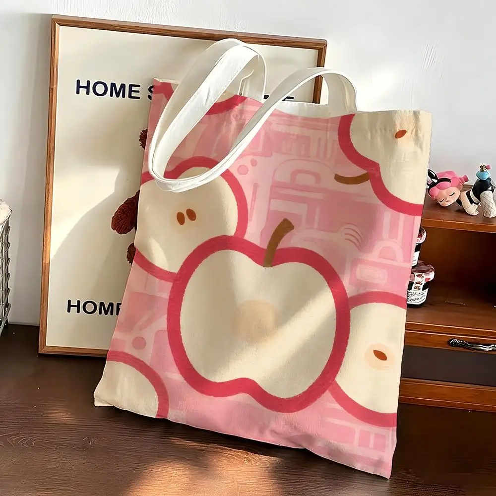 Soothing pink-toned fruit vibes Storage Bags Canvas bags are suitable for going to class, shopping, gifts, and commuting