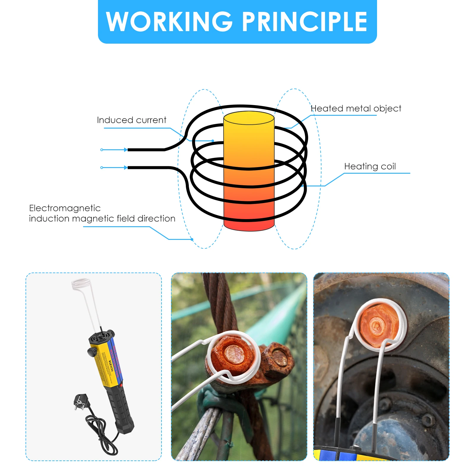 Imagem -03 - Kits de Aquecedores de Indução Magnética sem Chama para Uso Automático Removedor de Parafusos Ferramenta de Reparo Manual Mini Bobinas 1000w