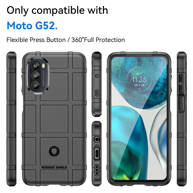 For Motorola Moto G72 G62 G42 G52 G82 G71S G32 G22 Case Capa Thick Solid Soft Rubber Rough Armor Tactical reinforcted Back Cover