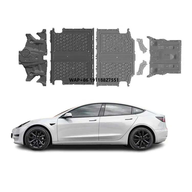 Model 3 Underbody Protection Skid Plates 2.7mm Magnesium Aluminum Engine Crankcase Chassis Guard Auto Parts