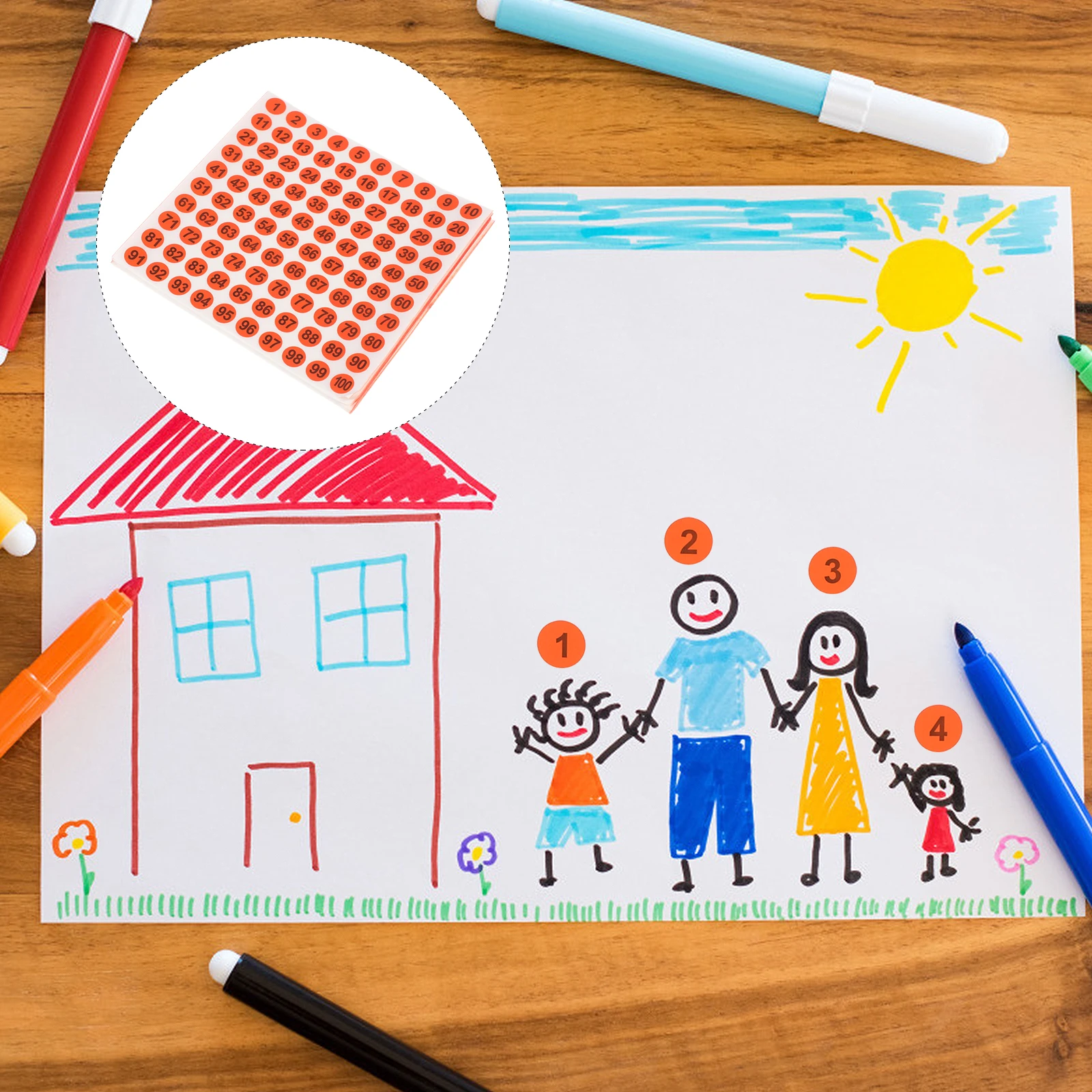 Self Adhesive Number Stickers Removable PVC Labels Clear Printing Digital Label Seal Envelopes Gift Wraps DIY Craft Projects