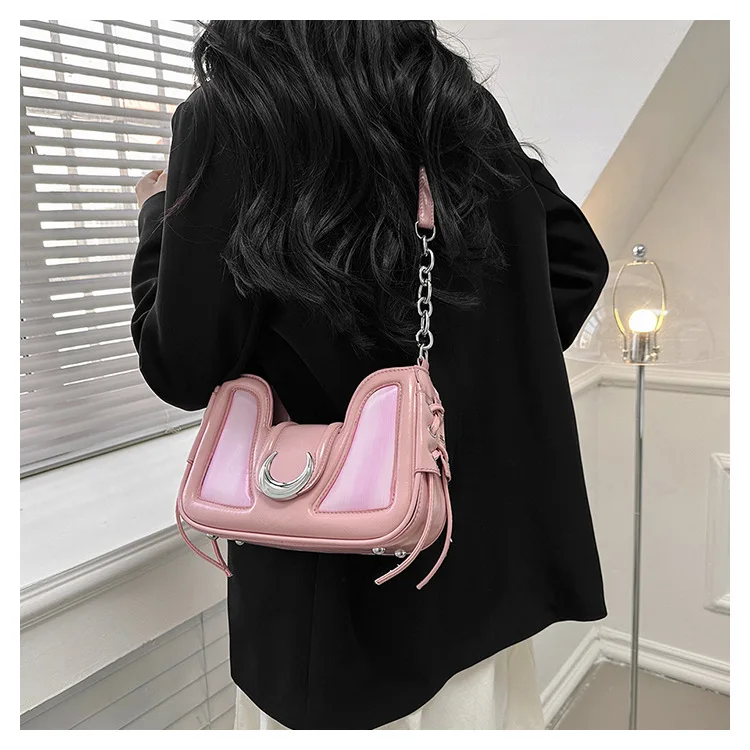 JIAERDI Vintage Y2k Handbags Women 2023 Sweet Cool Girls Chains Moon Cute Shoulder Bags Female Harajuku Aesthetic Cute Bag New