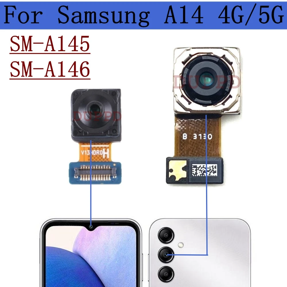 Rear Front Camera For Samsung Galaxy A14 4G/5G A145 A146 Frontal Selfie Wide Backside Back Camera Module Spare