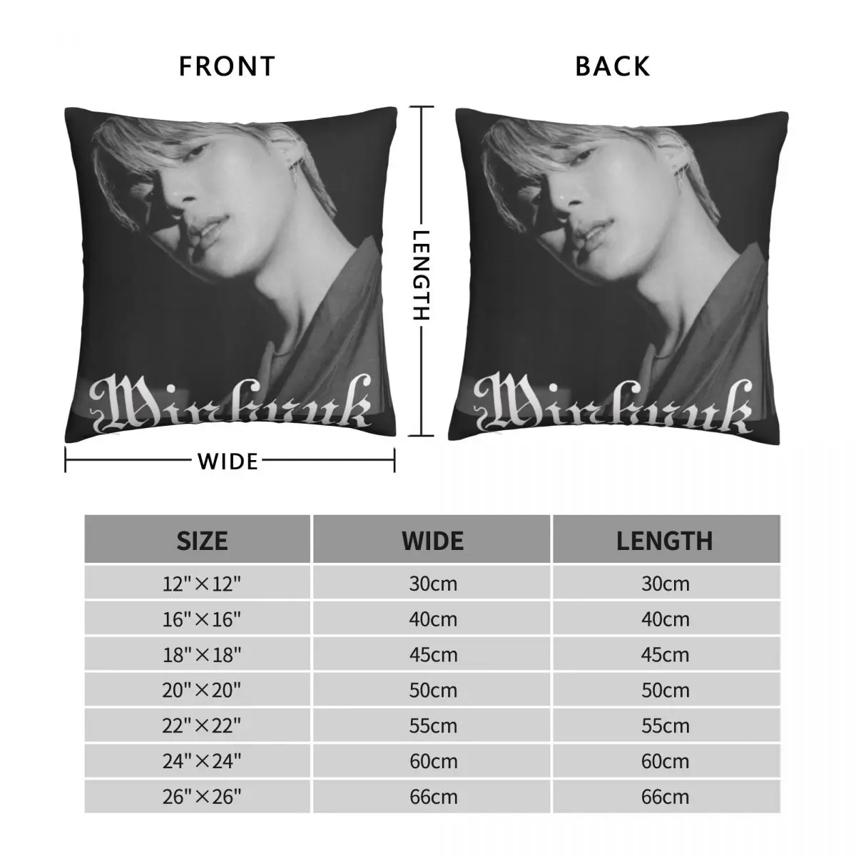 Minhyuk Monsta X Square Pillowcase Polyester Linen Velvet Pattern Zip Decorative Bed Cushion Cover 45x45