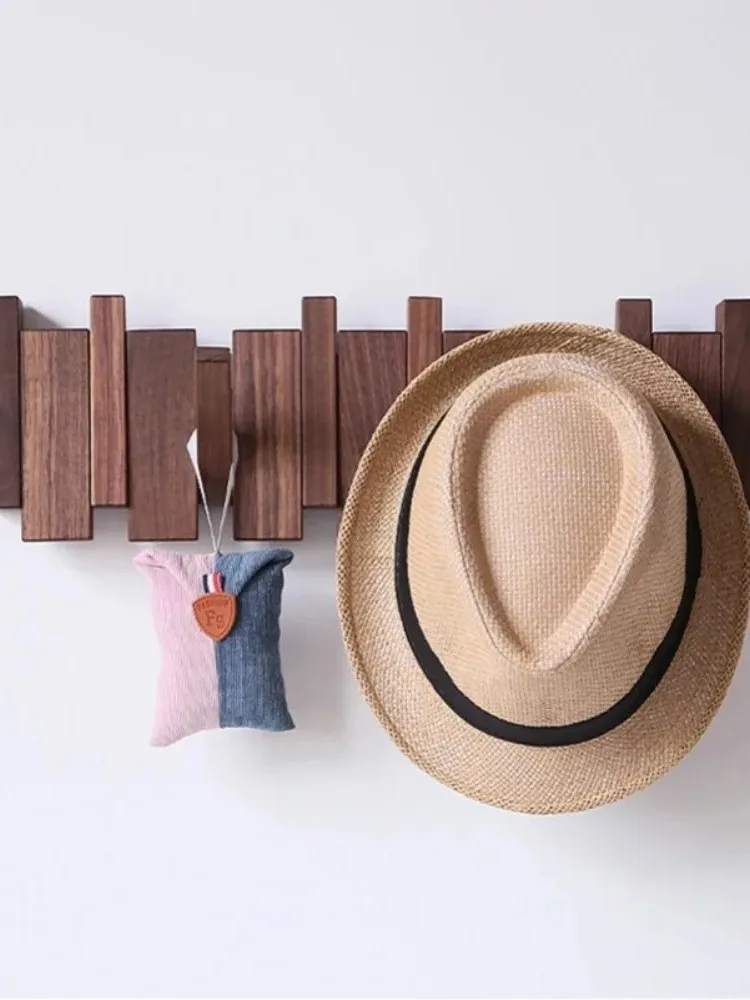 Creatieve wandgemonteerde houten kapstokken Pianosleutelvormig met 8 haken Hoedenorganisator Kunst Toegangsdeur Veranda Hangende haak Home Decor - afbeelding 2