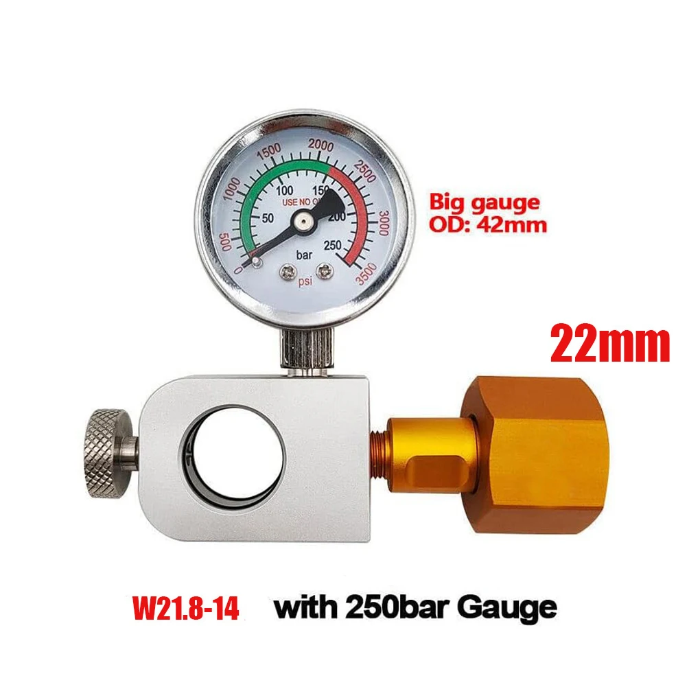 

1Pc Soda Bottle Inflation Connector W21.8 Charging Valve Large Turn Small With 3500PSI Pressure Gauge Filter Elements ﻿