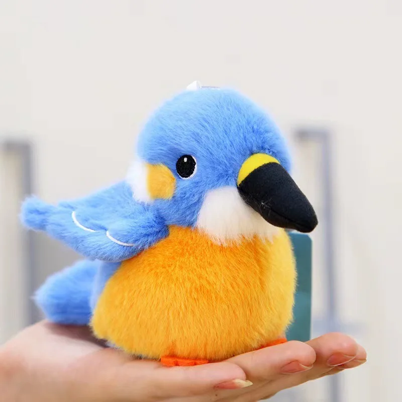 Lifelike Birds Plush Pendant Keychain Cute Penguin Parrot Nest Plush Keyrings ﻿Backpack small Pendant Kids Toys