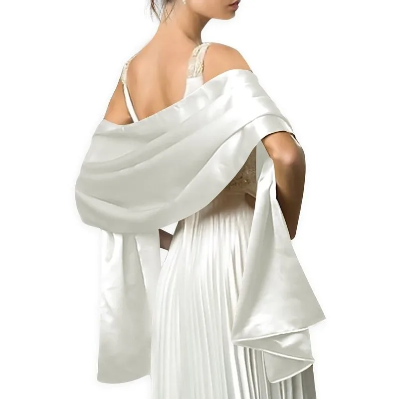 Robe cape de soirée en satin pour femme, 16 couleurs, 240x70cm, longue, formelle, mariage, Rh, dames, BEmbed o