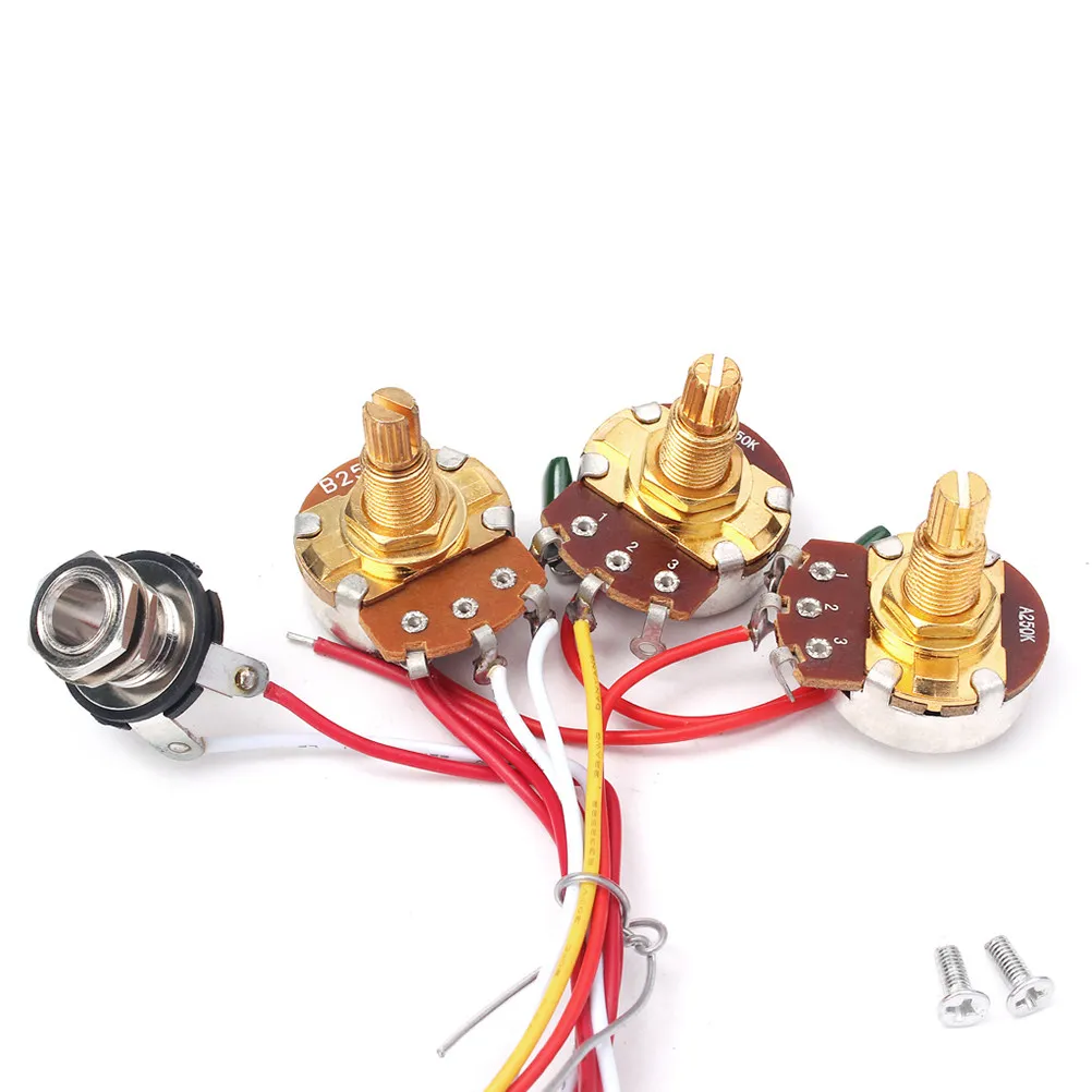 1Set Sturdy Prewired Guitar Wiring Harness for Style 5 Way Toggle 1T1V 250K Pots Low Noise High Quality Components