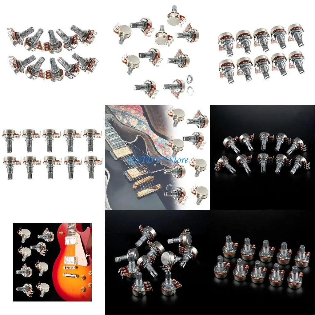 

G6DE Smooth Logarithmic Control 500K Potentiometer Guitar Bass Part Metal Texture