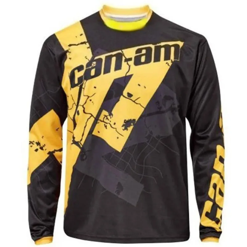 Unisex Motocross Inspired Long Sleeve Jersey 3D Print Can-am Logo Crack Graphic Breathable Quick Dry Offroad Riding Sports Top