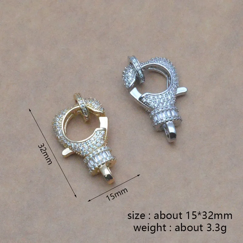 5pcs/lot High Quality Cubic Zirconia Lobster Clasps Push Fastener Clasp Connectors for Women DIY Bracelets Finding Accessories