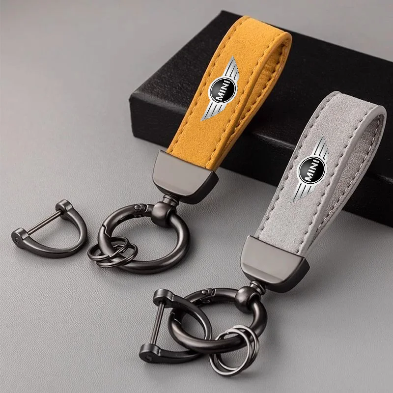 

Car Badge Keychain Leather Keyring Pendant For Mini Cooper One S JCW R55 R56 R60 F55 F56 Countryman Car-styling Accessories