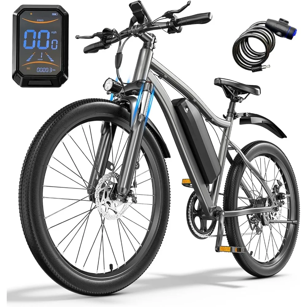 Bicicleta eléctrica plegable de alta resistencia para adultos con suspensión de 7 golpes, capacidad de más de 500 libras, motor de 740 W, 25 MPH, batería de 720 Wh
