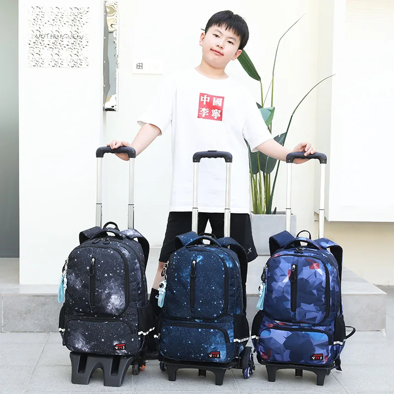 New Trolley Backpack for Men and Children Large Capacity Waterproof Backpack Starry Sky Backpack