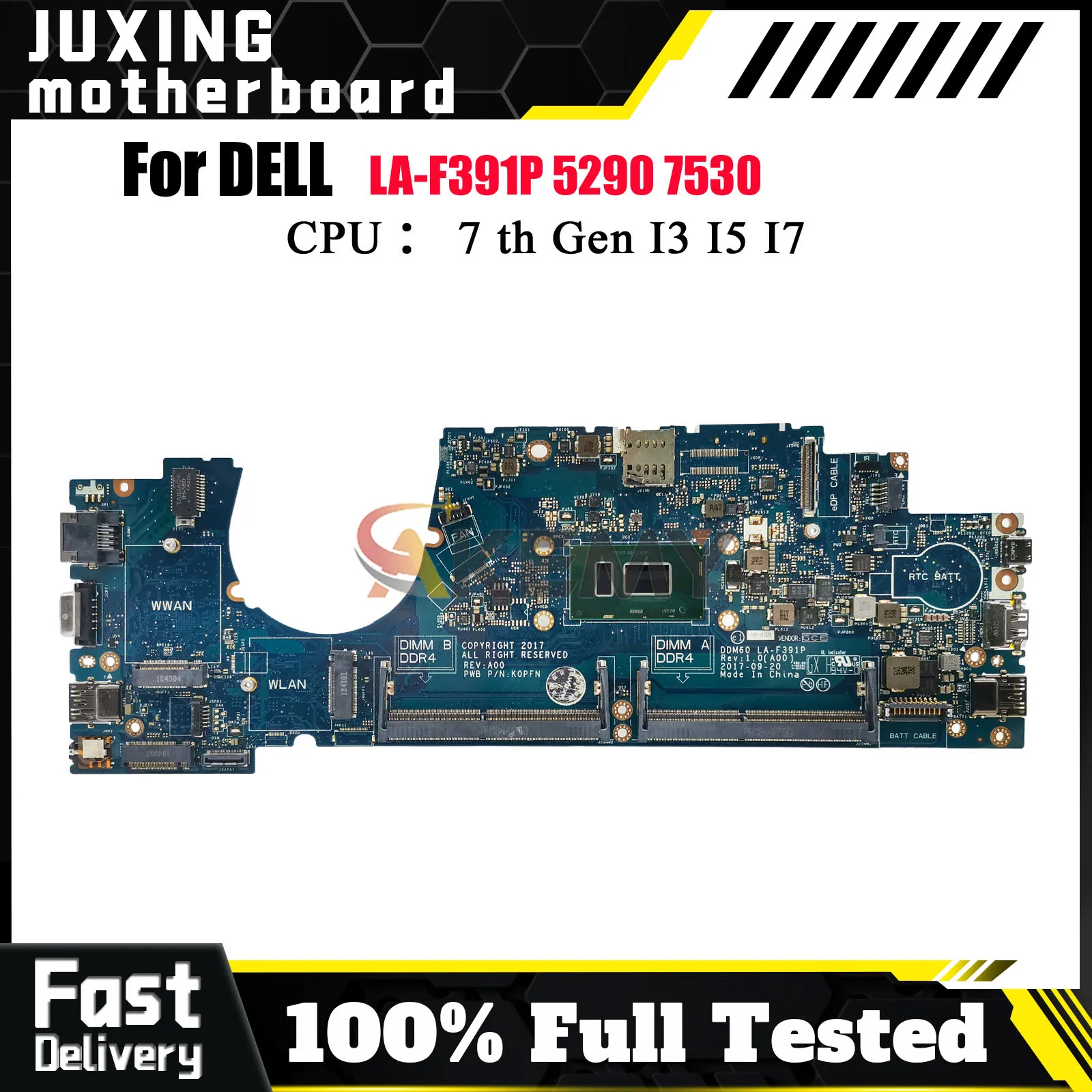 

For Dell Latitude 7530 5290 i3 i5 i7 7/8th Gen LA-F391P Notebook Mainboard CN-02723N 0WHPNW 0GRNH7 01KWXC 0TKGT3 Tested OK