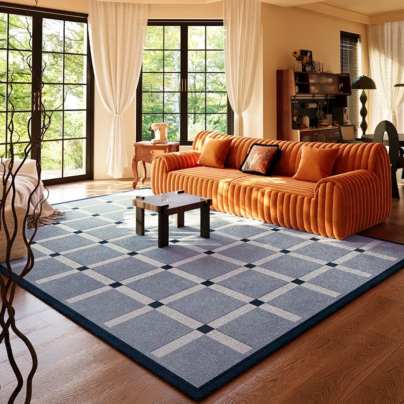 American Retro Living Room Carpet Color Block Mosaic Carpets Geometric Art Decoration Rug Non-Slip Easy Care Bedroom Rugs Ковер