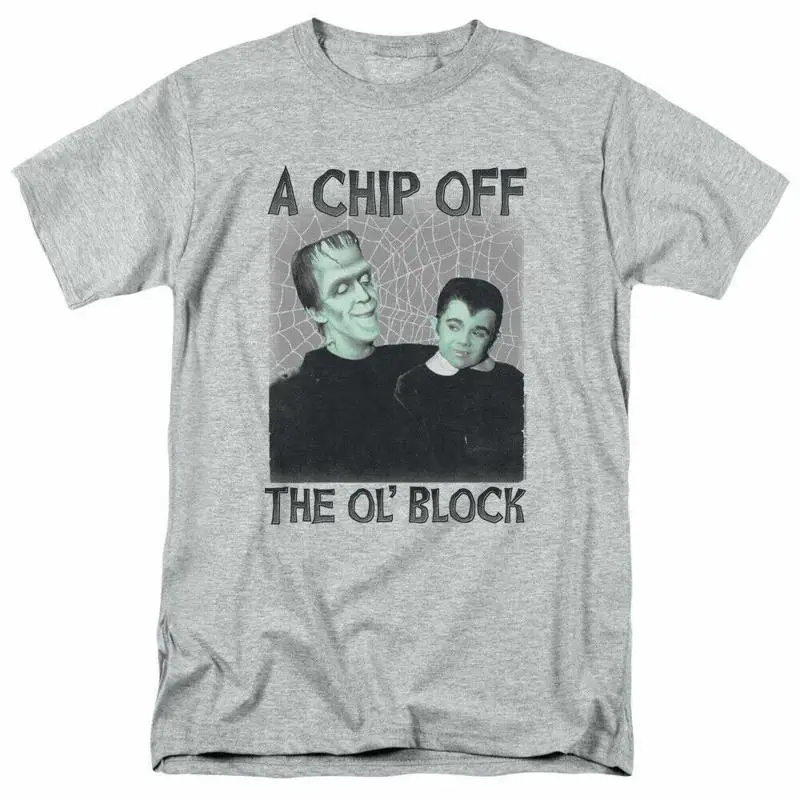 

The Munsters Chip T Shirt Mens Licensed Classic TV Show Eddie Sport Grey