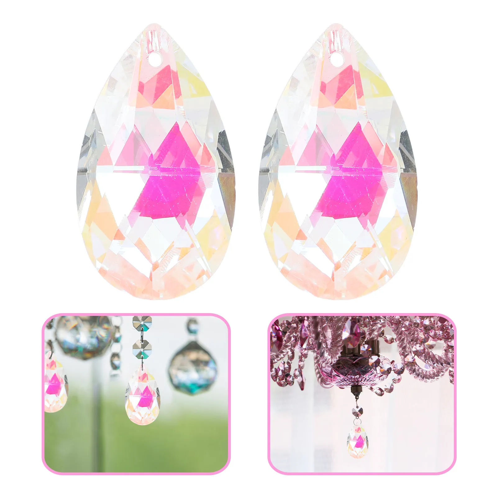 

20Pcs Hanging Crystal Window Ornaments Faceted Clear Teardrop Prisms 38Mm Chandelier Replacement Pendants DIY Suncatcher Rainbow