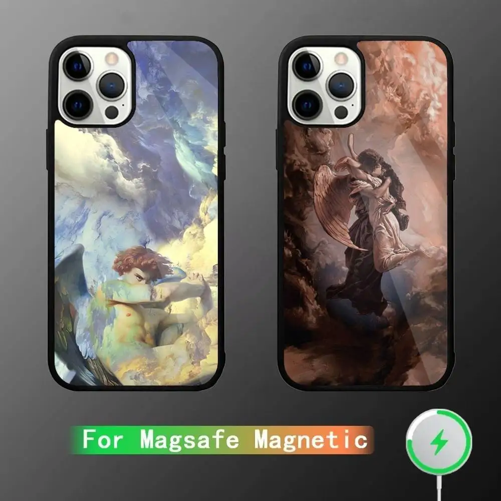 

Чехол для телефона с рисунком эпохи Возрождения для iPhone 16,15,14,13,12,11, Pro, Max, Plus, Mini, SE, новая магнитная беспроводная зарядка Magsafe