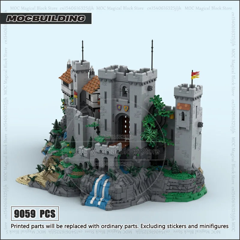 Film MOC château Diorama blocs de construction Base mise à niveau château ouvert Architecture technologie briques bricolage assemblage modèle jouets cadeaux
