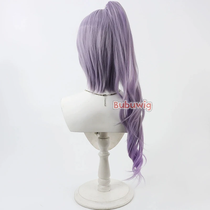 Bubuwig الشعر الاصطناعية تاكاس ريو تأثيري الباروكات O.N.G.E.K.I. شعر مستعار طويل مموج باللون الأرجواني الفاتح بطول 60 سم من Takase Rio مقاوم للحرارة