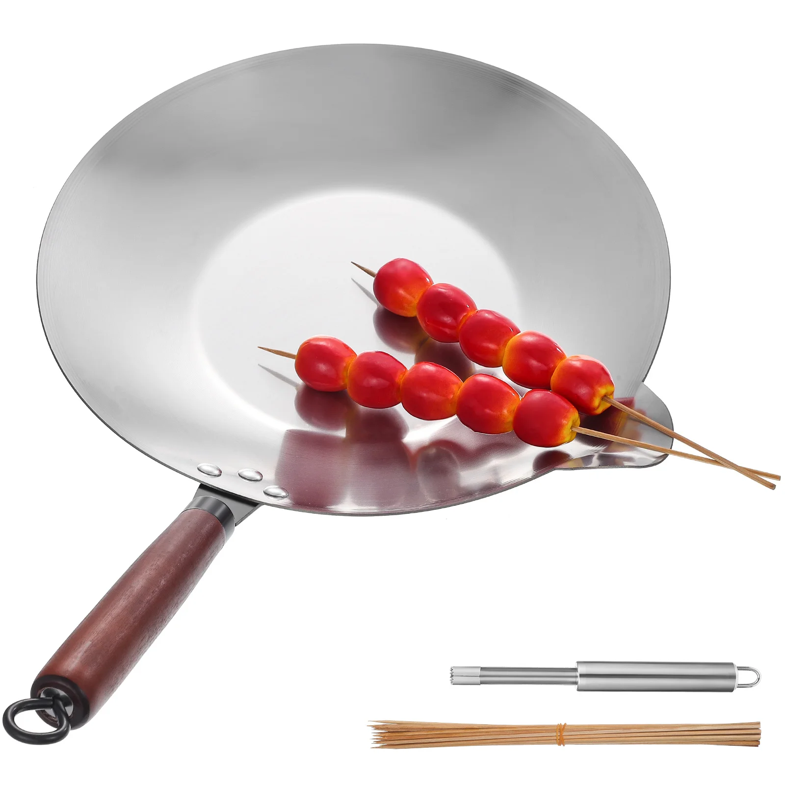 

1 Set Sugar Melting Pot Candied Pan Stove Metal Chocolate Butter Pan Shallow Bottom Duckbill Spout Extended Handle