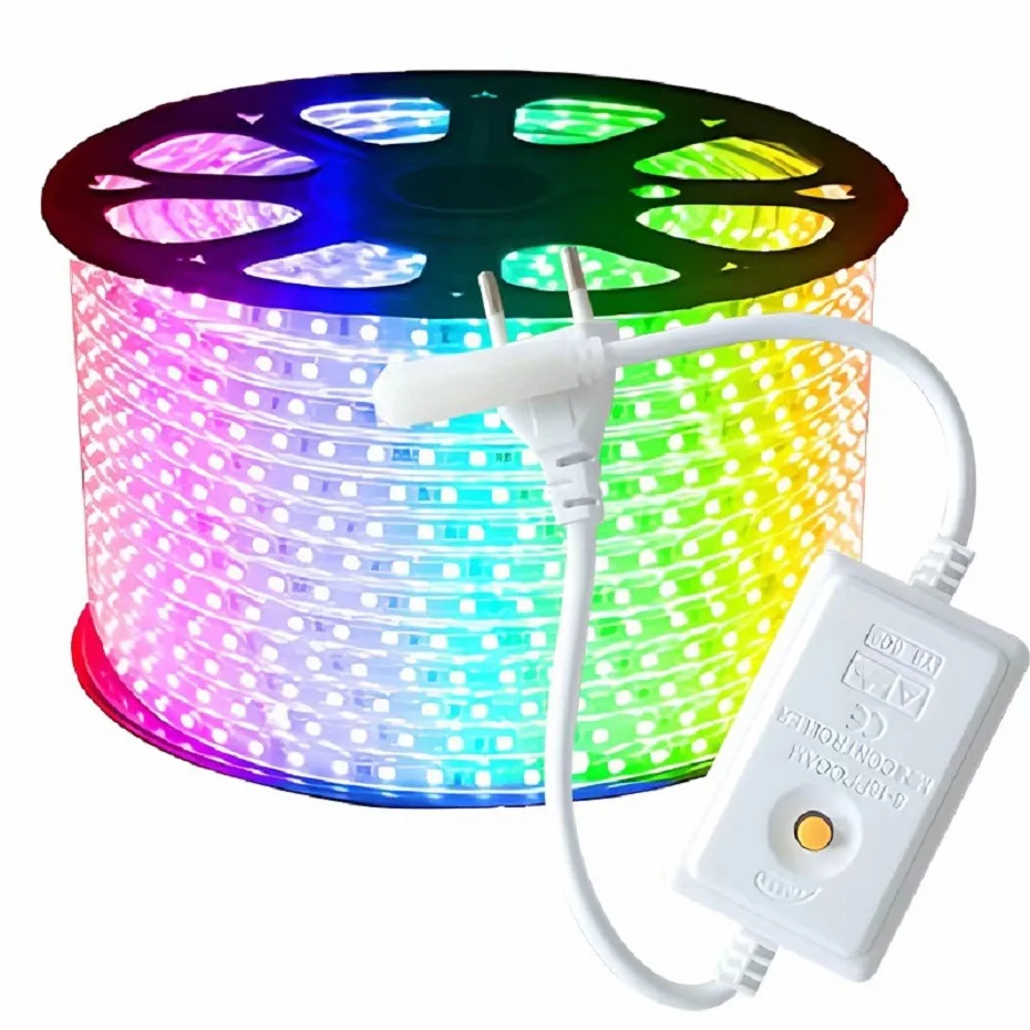 

Dreamcolor LED Strip Light EU Plug AC200V Led Tape Lights 8 Lighting Modes Multicolor Ribbon Lamp Waterproof Indoor Decoration