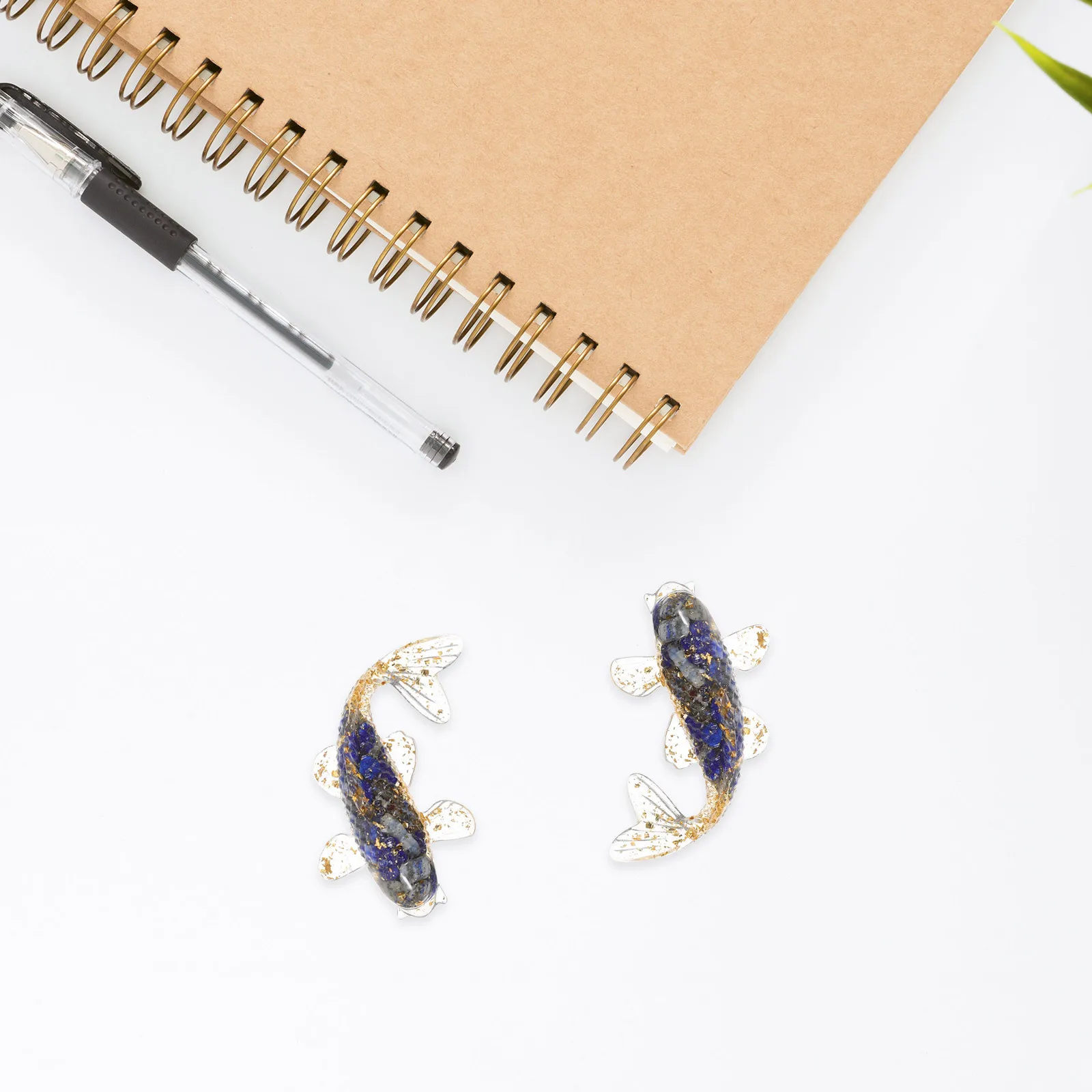 

2Pcs Koi Fish Decor Small Stone Fish Lovely Aquarium Decoration Exquisite Desktop Ornament Aquarium Decor Stone Crafts