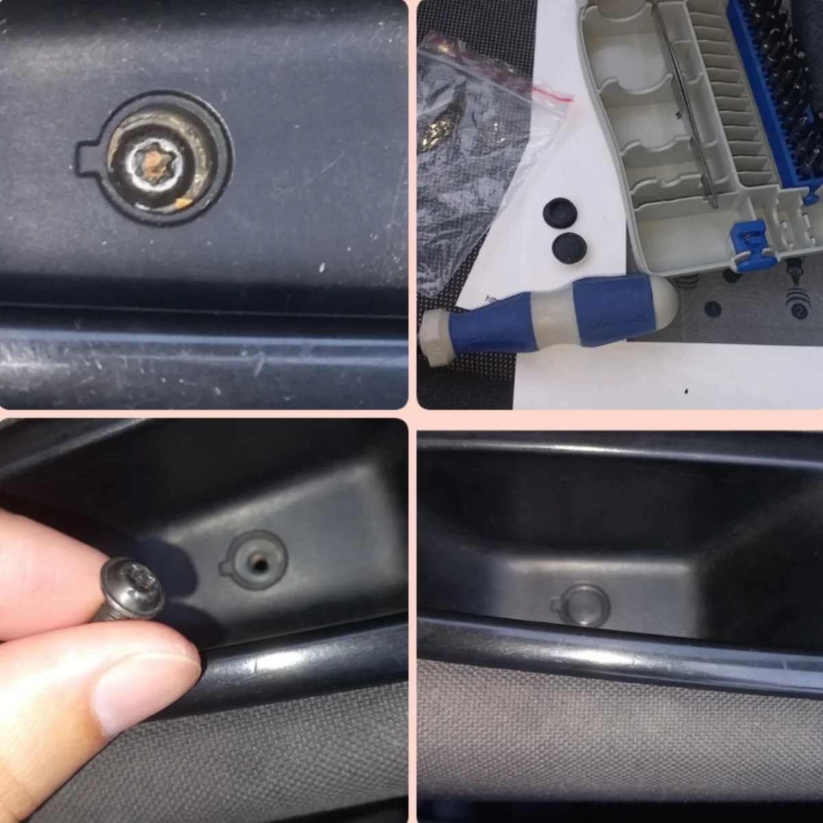2/4Pcs 7703074513 Car Interior Door Handle Storage Box Screw Nut Plug Dust Cap for Renault Megane Clio Grand Scenic Fluence view 5