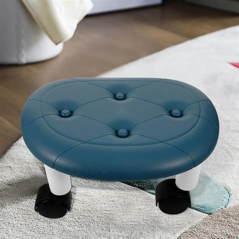 Low Rolling Stool Household Pulley Low Mini Comfortable Portable Ground Stool Casual Moving Small Chairs 360 Degree Swivel NEW