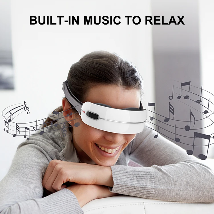 Smart kneading four modes silicone heat compression relax portable intelligent eyes care glasses massager equipment