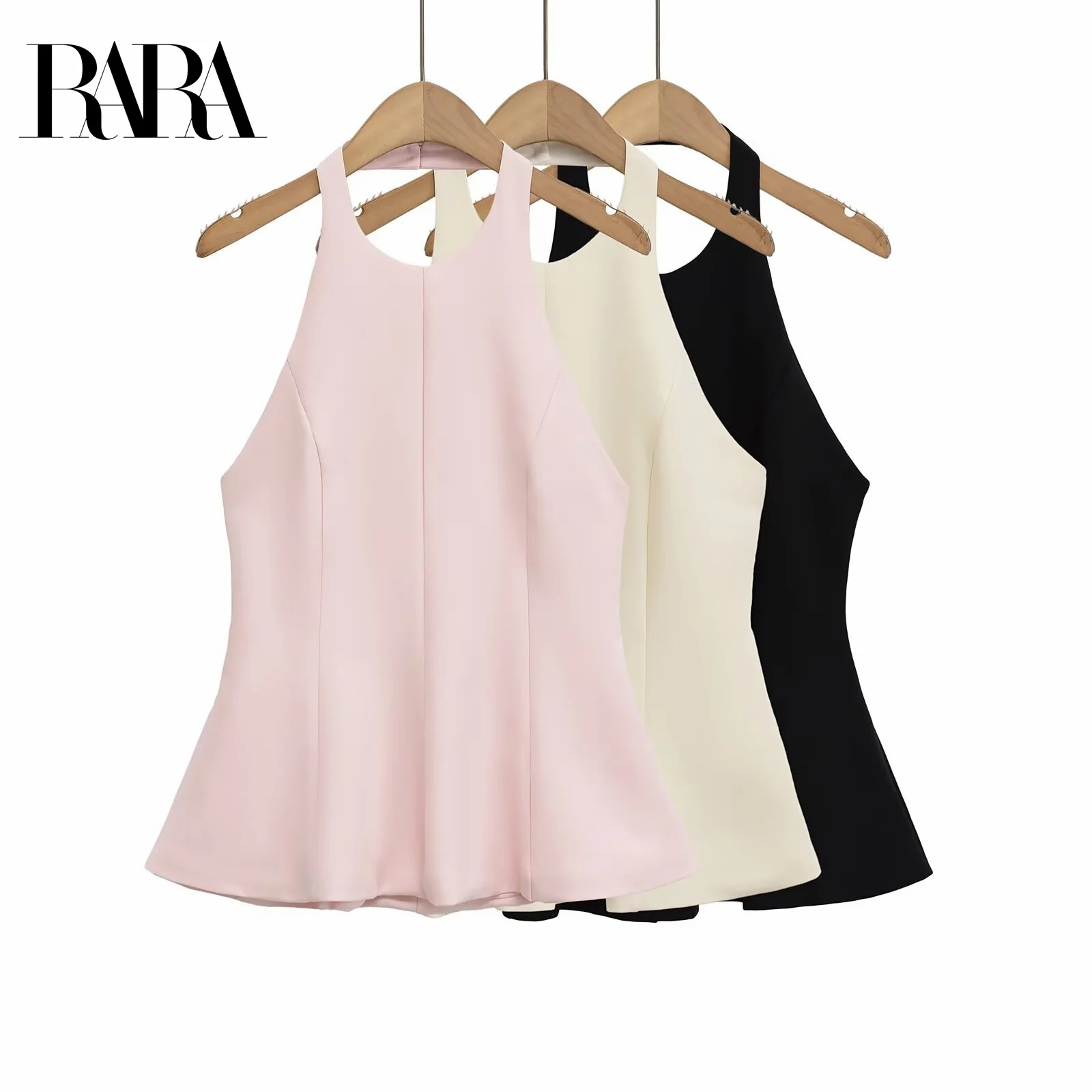 

RARA2025 Summer New Women's Clothing Minimalist Versatile Halter Neck Fashion Casual Backless Top Short Skirt Hem