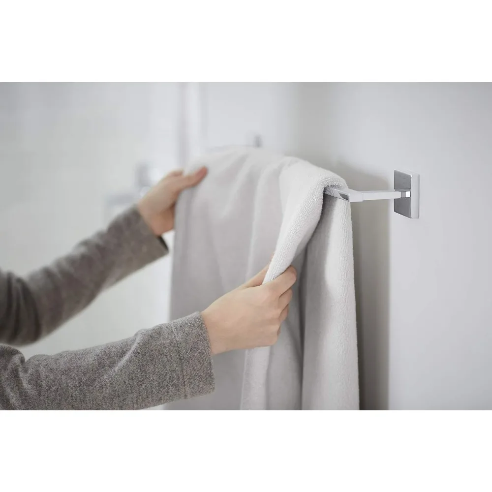 Porte-serviettes de 24 pouces pour salle de bain carrée avec solutions de rangement améliorées