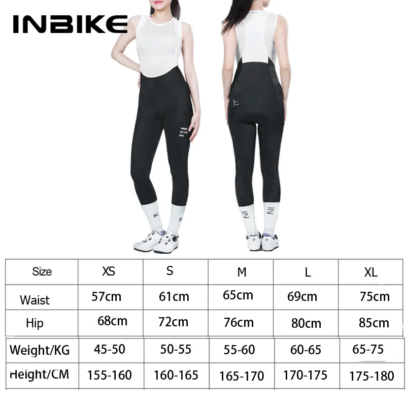 INBIKE Women\'s Cycling Bib Pants High-waisted Spring Summer Bicycle Clothing MTB Pants Road Bike Leggings Toursers with Pocket