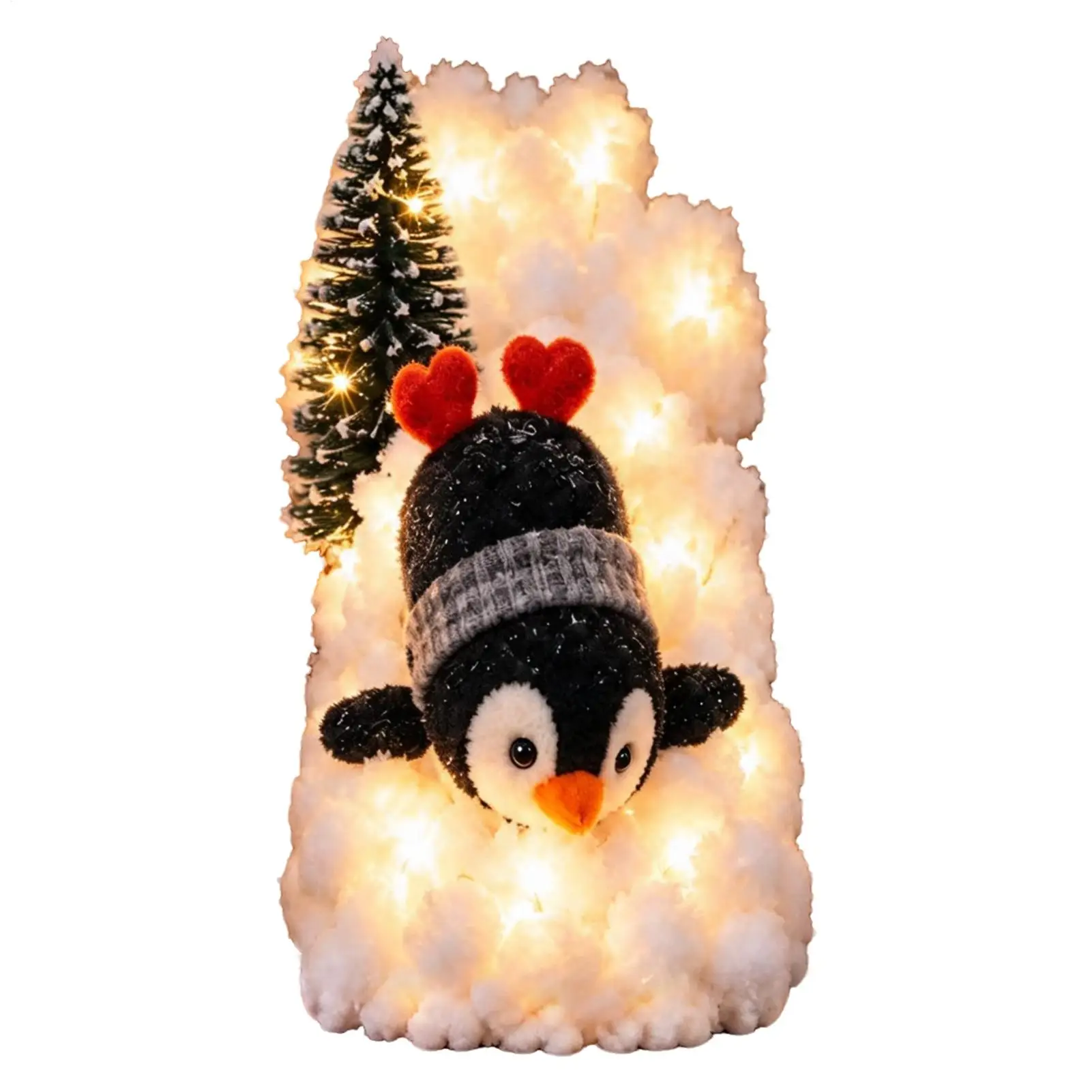 Lighted Christmas Staircase Decor Christmas Banister LED Sliding Penguin Sliding Penguin Staircase Decoration For Apartment