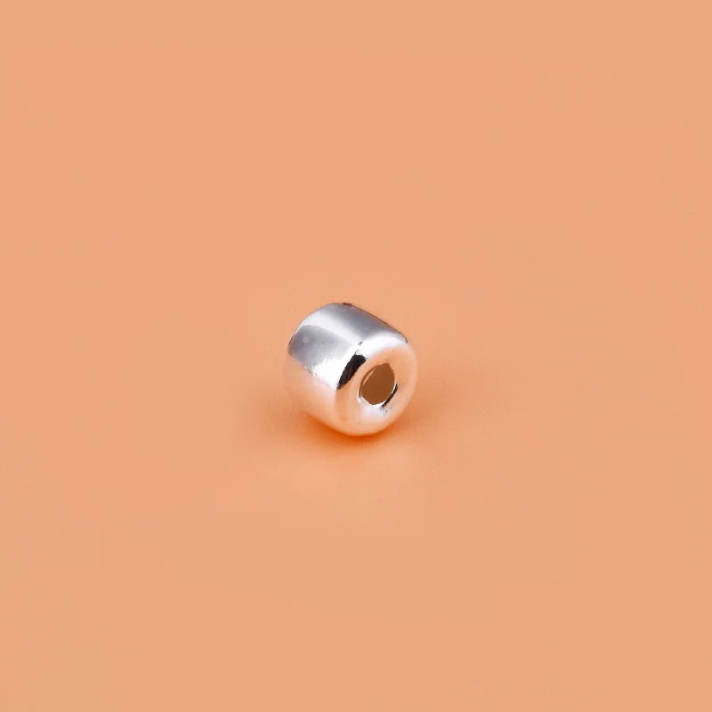 5PCS 925 sterling silver bead cylindrical bead gasket handmade DIY materials to make bracelet necklace jewelry accessories