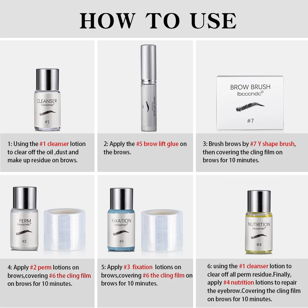 Dropshipping Semi Permanent Brow Lamination Kit Eyebrow Lifting Perming Lotion Brow Lift Perm Set With Brush Tools Beauty Salon