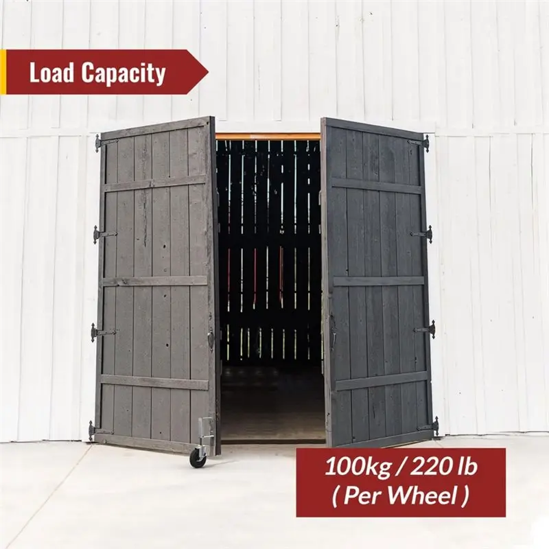 ABRU-Max Load Capacity 220Lbs Gate Wheels With Side Brake, Spring Loaded For Farm Yard And More Caster System