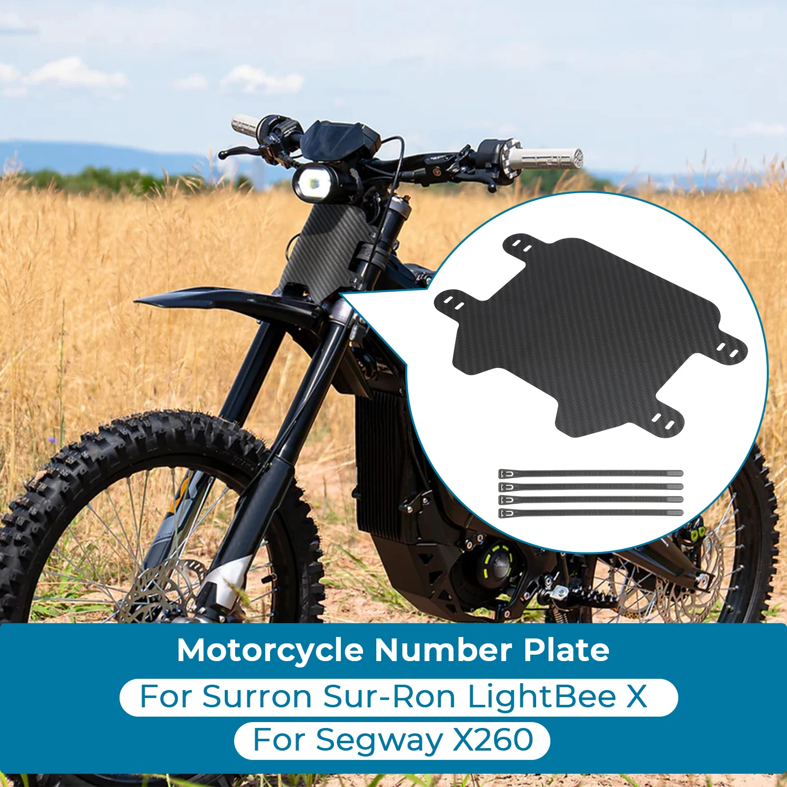 Обновление номерного знака из углеродного волокна для Sur Ron Surron LBX Talaria Sting MX3/R MX4 Talaria XXX Segway X260 X160