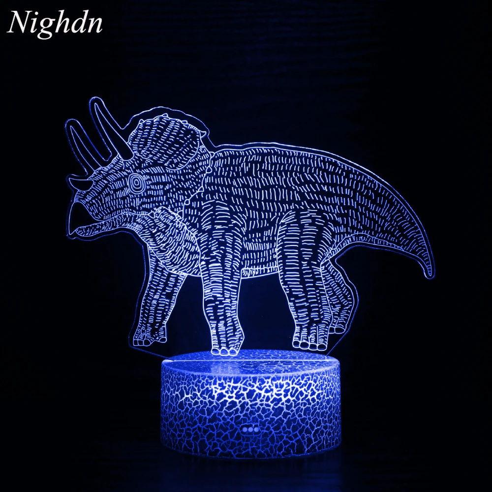 

Dinosaur Night Light for Boys Dinosaur Lamp 7 Colors Changing Dinosaur Toys Gift Dino Lamp Room Decor 3D Illusion Night Lamp