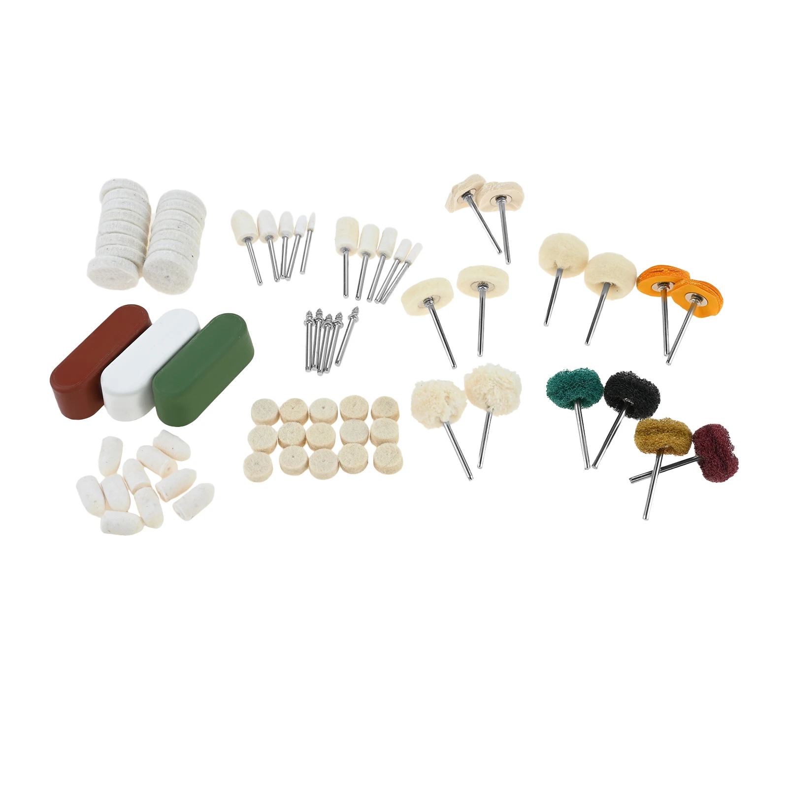 

72 PCS Buffing Wheel Polishing Kit Compatible for Dremel Rotary Tool 1/8" Shank Abrasive Wheel Buffing Polishing Wire Brushes