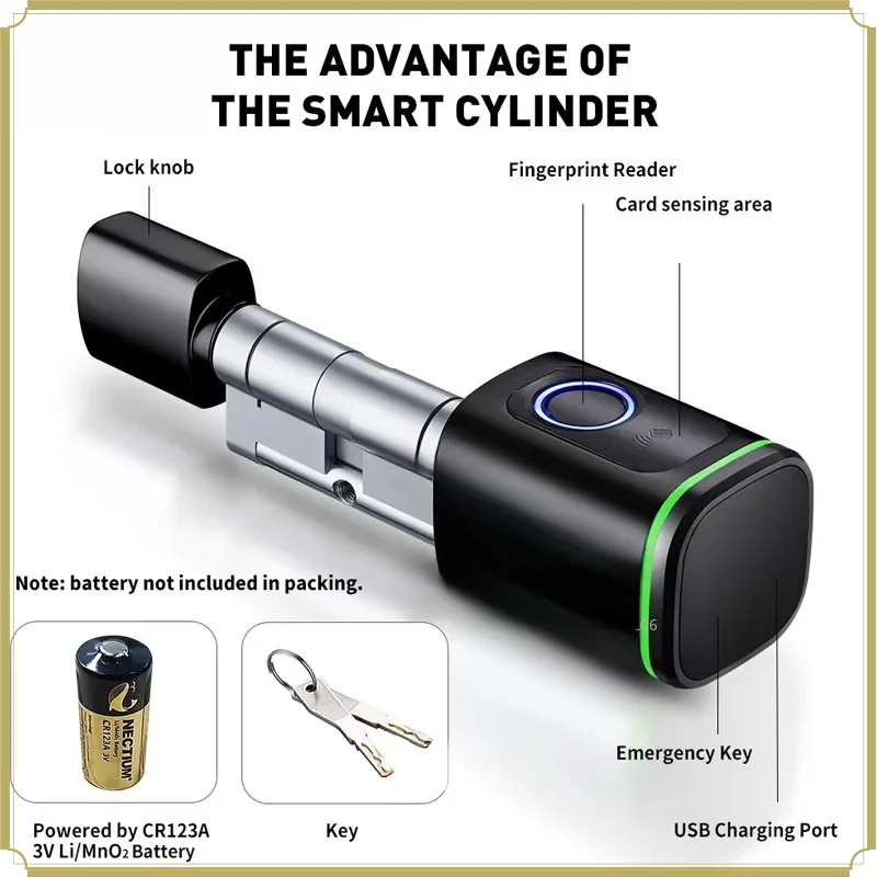 Smart Aluminum Door Lock with Fingerprint Keypad Card Access Tuya App Control Security