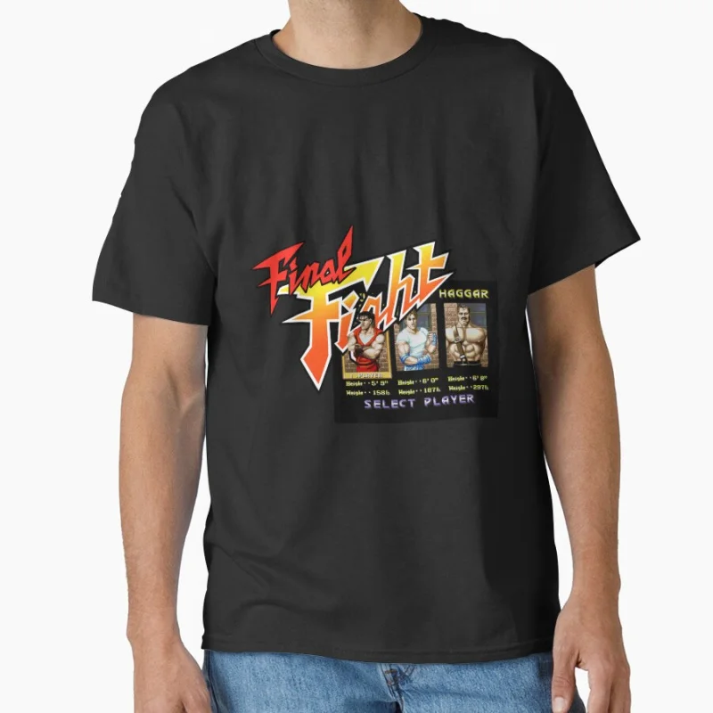 

Final Fight 80s Combat Game Cartoon Arcade video game Street Fighter Gift t shirt Large size tops Anime Graphic Print Clothes